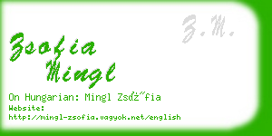 zsofia mingl business card